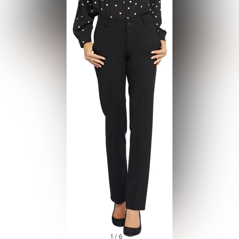 NYDJ Black Straight Leg Trousers